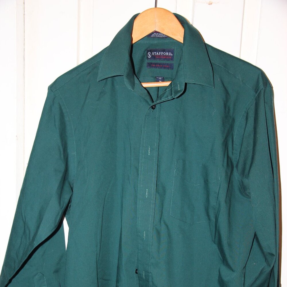 Stafford Classic Fit Sz 16 Neck Button-Down Shirt